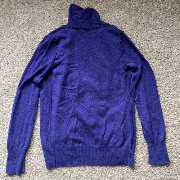 Cullen Women’s unique draped 100% cashmere Purple Sweater - Picture 2 of 5